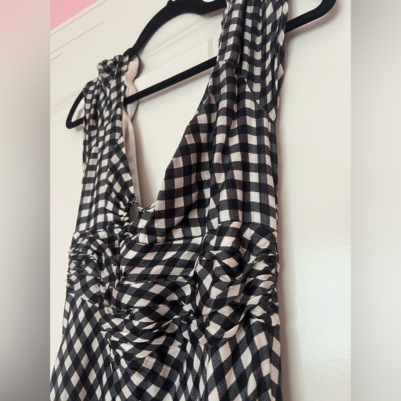 JCREW Collection tie-neck cap-sleeve maxi dress in gingham size 10 - Picture 8 of 14